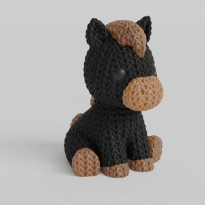 Caballo cuerpo negro, crin y patas marrones