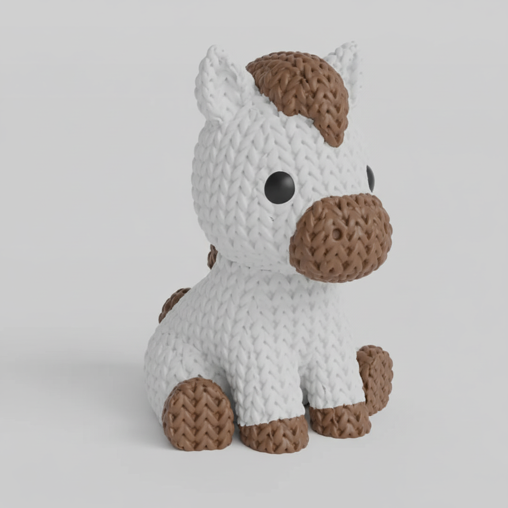 Caballo cuerpo blanco, crin y patas marrones