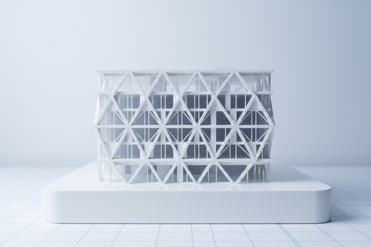 Modelo arquitectónico de fachada moderna